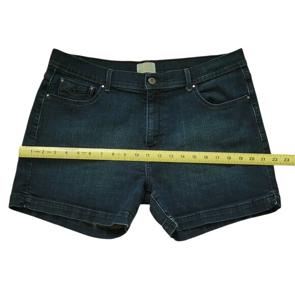 Levi's 515 Short Denim Jean Shorts Festival Dark Wash Stretch Size 12 - Picture 4 of 9